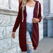 Color-Burgundy-Women Clothing Autumn Winter Women Loose Hooded Mid Length Women Hoodies-Fancey Boutique