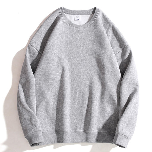 Color-Heather gray velvet-Winter Neck Fleece Lined Women off Shoulder Sweater Fashionable Custom Class Clothes Loose Solid Color Large round Neck Sweater-Fancey Boutique