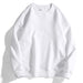 Color-White plus Velvet-Winter Neck Fleece Lined Women off Shoulder Sweater Fashionable Custom Class Clothes Loose Solid Color Large round Neck Sweater-Fancey Boutique