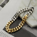 Two-Tone Chunky Chain Bracelet-One Size-Fancey Boutique