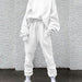 Color-White-Solid Color Long-sleeved Trousers Loose Casual Suit-Fancey Boutique