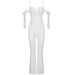 Color-White-Autumn Winter Elegant Tied Pearl Suspender Jumpsuit Skinny Knit Slim Casual High Grade Women Clothing-Fancey Boutique