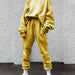 Color-Yellow-Solid Color Long-sleeved Trousers Loose Casual Suit-Fancey Boutique