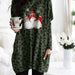 Color-Green-Autumn Winter Long Sleeve Pocket Leopard Print Christmas Print Dress-Fancey Boutique