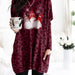 Color-Fuchsia-Autumn Winter Long Sleeve Pocket Leopard Print Christmas Print Dress-Fancey Boutique