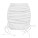 Color-White-Knitted Threaded Side Drawstring Elastic Pleated Skirt Sexy Slim Adjustable Hip Skirt-Fancey Boutique