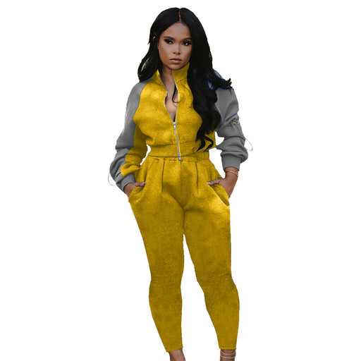 Color-Yellow-Women Clothing Casual Loose Sweatshirt Two-Piece Set-Fancey Boutique
