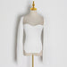 Color-White-Spring Summer pirational Sexy Arc Hem Side Slit Inner Sweater Sweater-Fancey Boutique