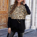 Color-Yellow-Loose Autumn Winter Women Sexy Long-Sleeved Hooded Leopard Splicing-Fancey Boutique