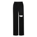 Color-Black-Casual Sweatpants Women Spring Slimming Holes Straight All Matching Sports Trousers Women Clothing-Fancey Boutique