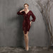 Color-Burgundy-Little Evening Dress Dinner Party Sexy Nightclub Women Elegant Short Socialite-Fancey Boutique