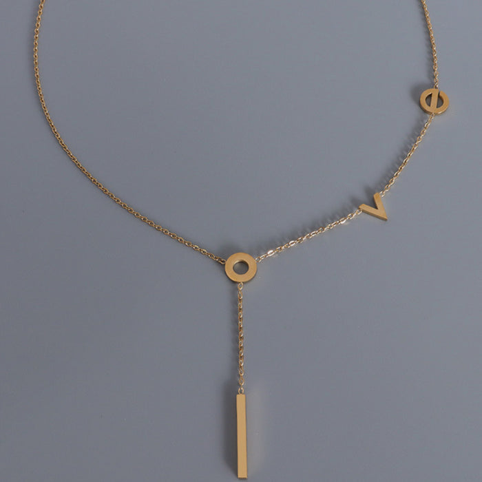 Titanium Steel Letter Necklace-Fancey Boutique