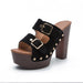 platform sandals square heel women high heel shoes ankle strao rivet mules shoes sandals-36-Fancey Boutique