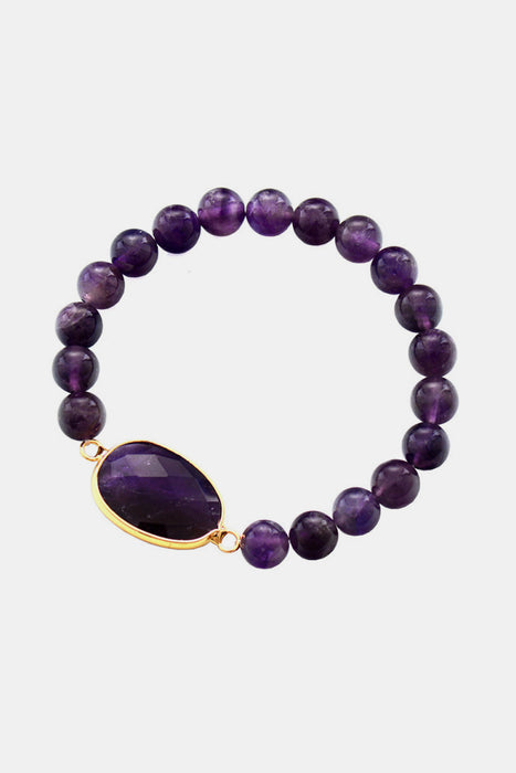 Handmade Amethyst Beaded Bracelet-One Size-Fancey Boutique