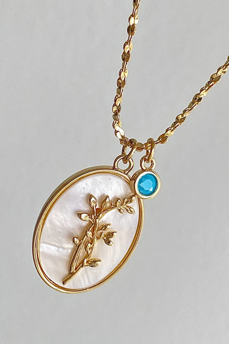 Flower Shell Pendant Copper Necklace-One Size-Fancey Boutique