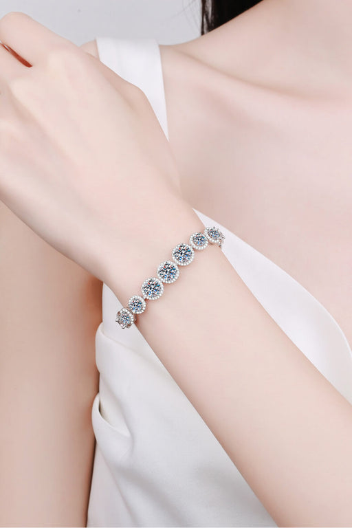 925 Sterling Silver 10.4 Carat Moissanite Bracelet-One Size-Fancey Boutique