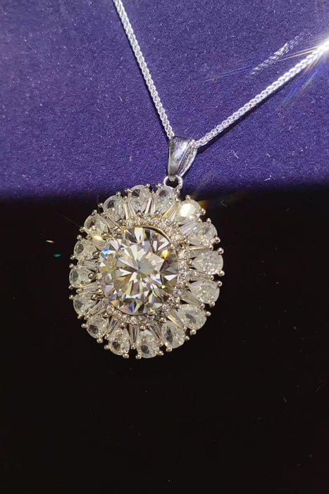 5 Carat Moissanite 925 Sterling Silver Necklace-One Size-Fancey Boutique