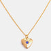 Zircon Heart Shape 14K Gold-Plated Pendant Necklace-One Size-Fancey Boutique