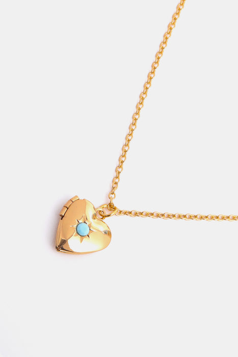 Zircon Heart Shape 14K Gold-Plated Pendant Necklace-Fancey Boutique