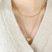 Inlaid Zircon Double Layered Heart Pendant Necklace-One Size-Fancey Boutique