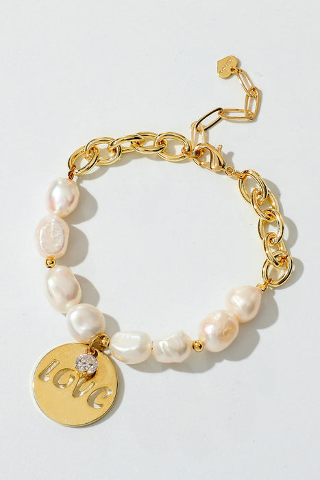 LOVE Freshwater Pearl Bracelet-One Size-Fancey Boutique