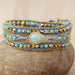 Handmade Teardrop Shape Triple Layer Beaded Bracelet-One Size-Fancey Boutique