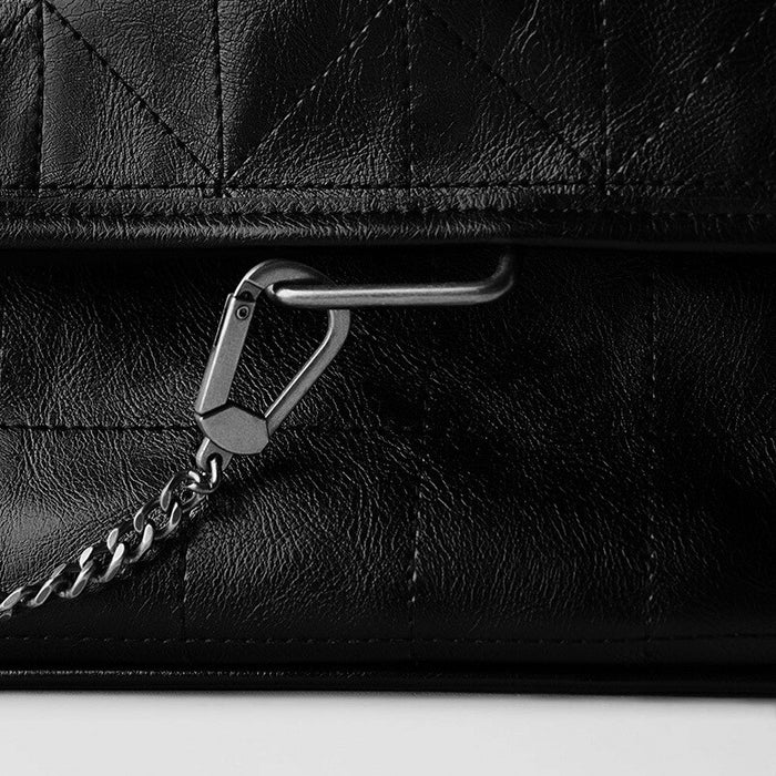 Chain Leather Shoulder Bag-Fancey Boutique