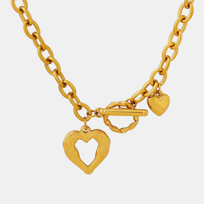 Titanium Steel Heart Pendant Necklace-Fancey Boutique