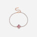Lab-Grown Ruby 925 Sterling Silver Flower Shape Bracelet-One Size-Fancey Boutique