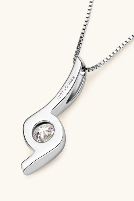 1 Carat Moissanite 925 Sterling Silver Necklace-Fancey Boutique