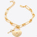 Heart Lock Charm Chain Bracelet-One Size-Fancey Boutique