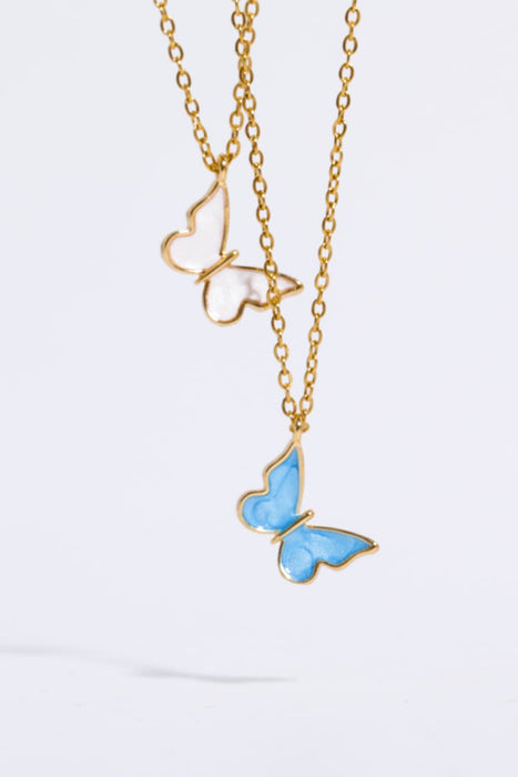 Butterfly Pendant Copper 14K Gold-Plated Necklace-Fancey Boutique