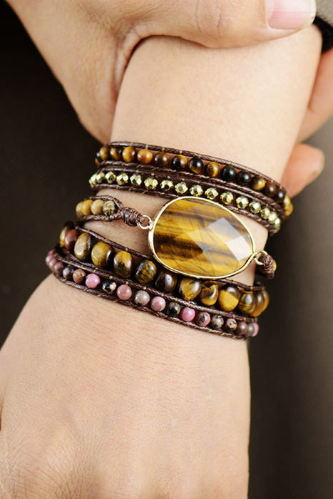 Natural Stone Layered Bracelet-One Size-Fancey Boutique