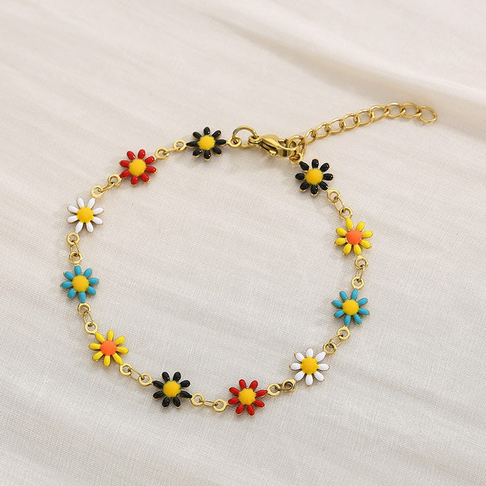 Flower & Cross Stainless Steel Bracelet-Fancey Boutique