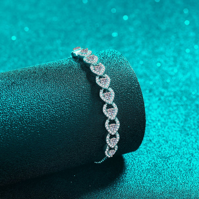 1 Carat Moissanite 925 Sterling Silver Bracelet-One Size-Fancey Boutique