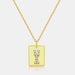 Inlaid Zircon Rectangle Pendant Necklace-One Size-Fancey Boutique