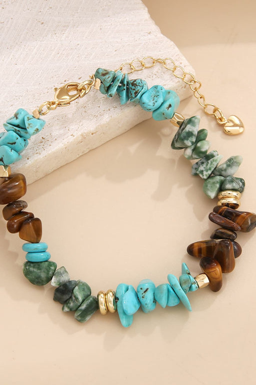 Turquoise & Natural Stone Bracelet-One Size-Fancey Boutique