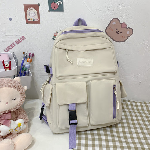 Trendy Junior High School Student Canvas Schoolbag-Fancey Boutique