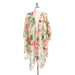 Summer Printed Floral Sun Protection Shirt Beach Dress Beach Cover Up-Khaki with flowers-Fancey Boutique