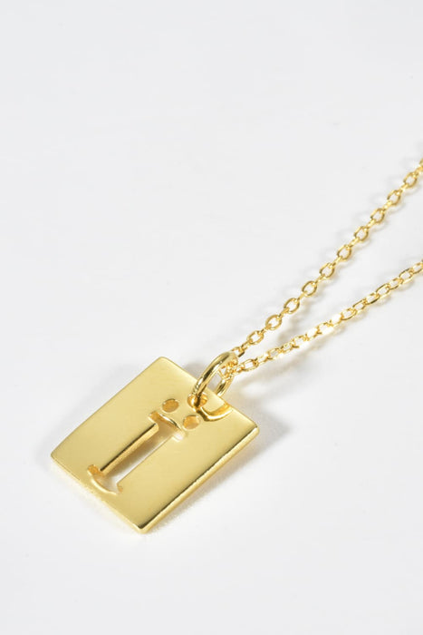 Cutout Rectangle Pendant Necklace-Fancey Boutique