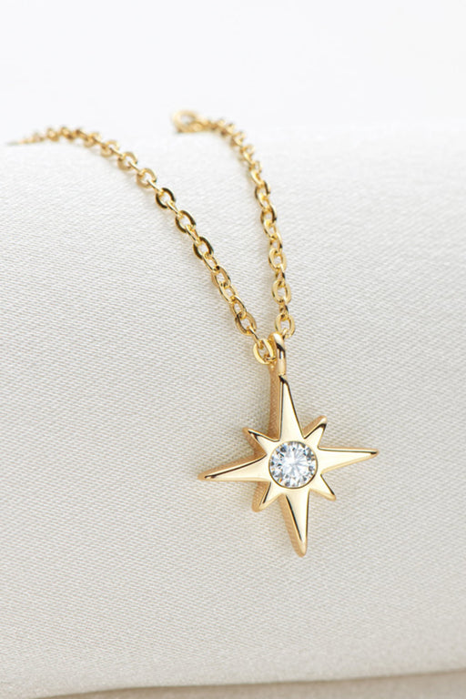 Moissanite North Star Pendant 925 Sterling Silver Necklace-Fancey Boutique