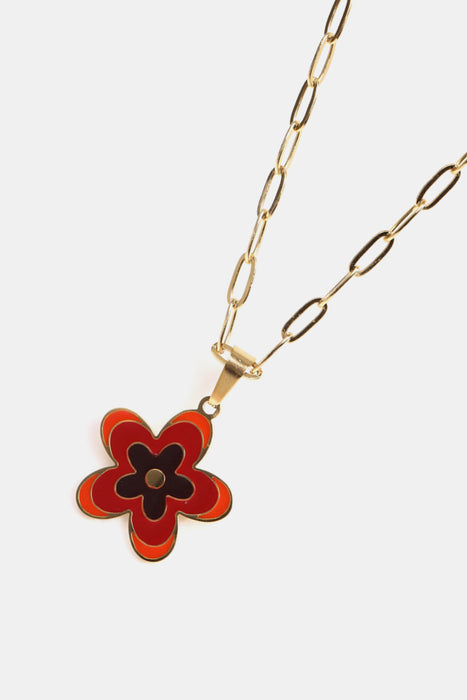 Flower Pendant Stainless Steel Necklace-Fancey Boutique