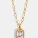 Zircon 18K Gold-Plated Geometrical Shape Pendant Necklace-One Size-Fancey Boutique