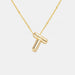 Gold-Plated Letter Pendant Necklace-One Size-Fancey Boutique