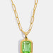 Zircon 18K Gold-Plated Geometrical Shape Pendant Necklace-One Size-Fancey Boutique