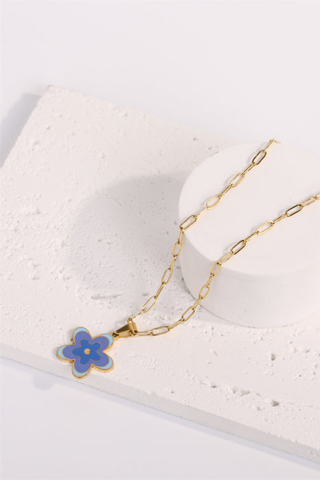 Flower Pendant Stainless Steel Necklace-Fancey Boutique