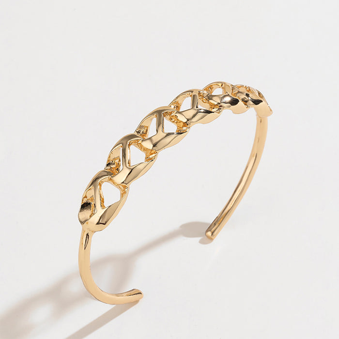 Gold-Plated Alloy Cuff Bracelet-Fancey Boutique