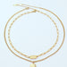 Gold-Plated Double-Layered Pendant Necklace-One Size-Fancey Boutique