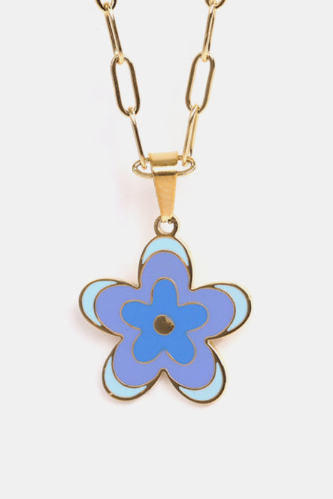 Flower Pendant Stainless Steel Necklace-Fancey Boutique