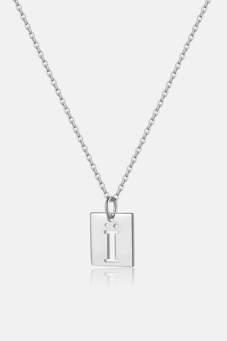 Cutout Rectangle Pendant Necklace-One Size-Fancey Boutique